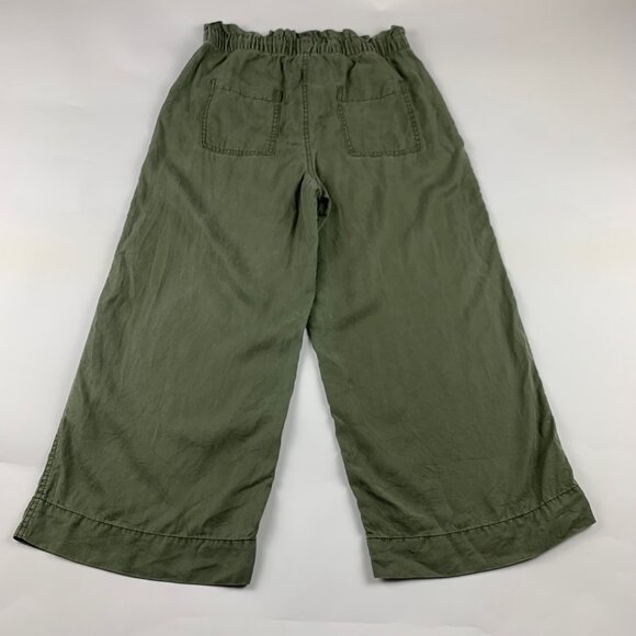 LOFT Olive Green Tencel High Rise Wide Leg Capri Pant S - Picture 6 of 7